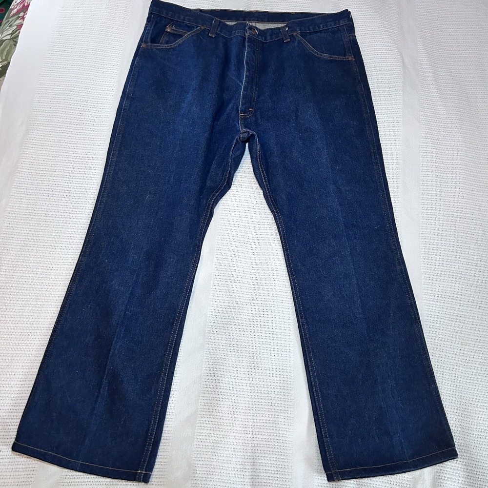 Vintage Roebuck Jeans Mens 40X30 Bootcut Raw Denim Workwear Made USA By Sears